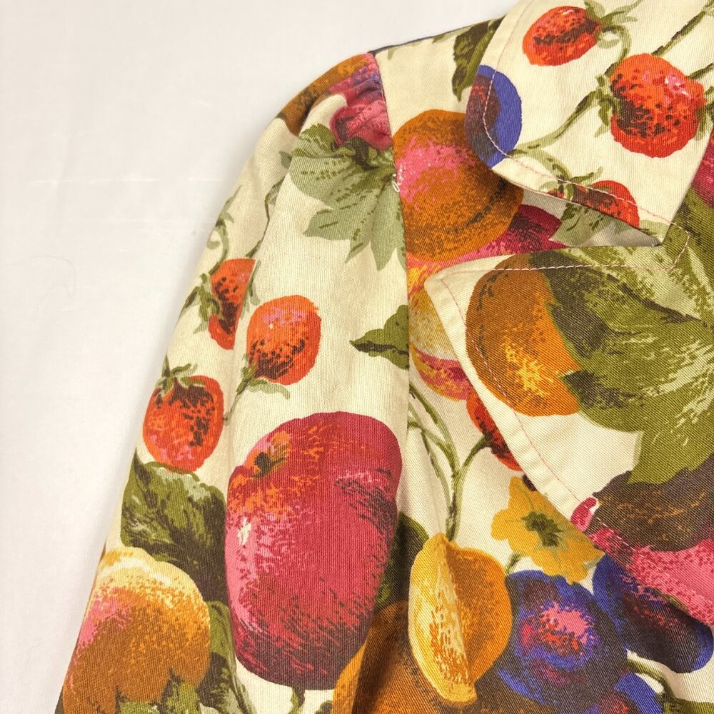 VTG SirJé of California Fruit Print Blazer Women’s Small Artsy Whimsical Retro - Picture 5 of 16